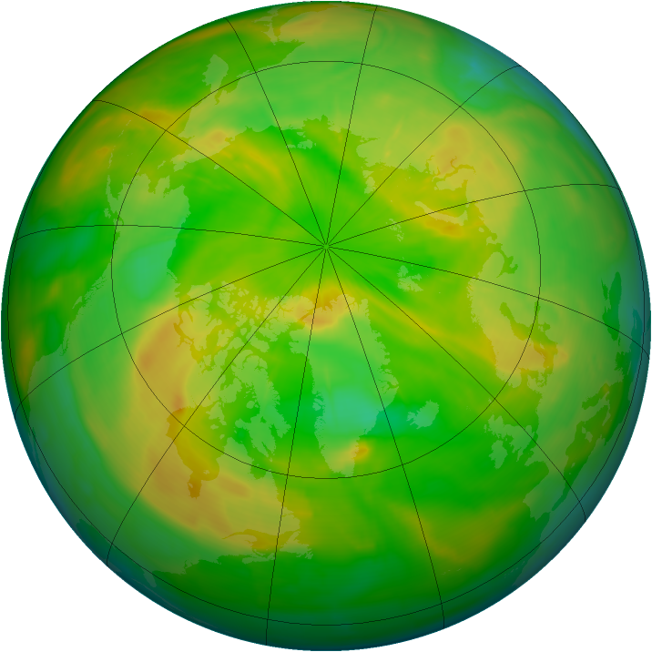Arctic ozone map for 03 June 2009